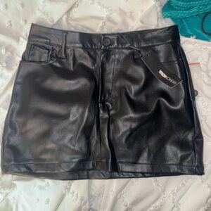 Fashion Nova Black Leather Skirt